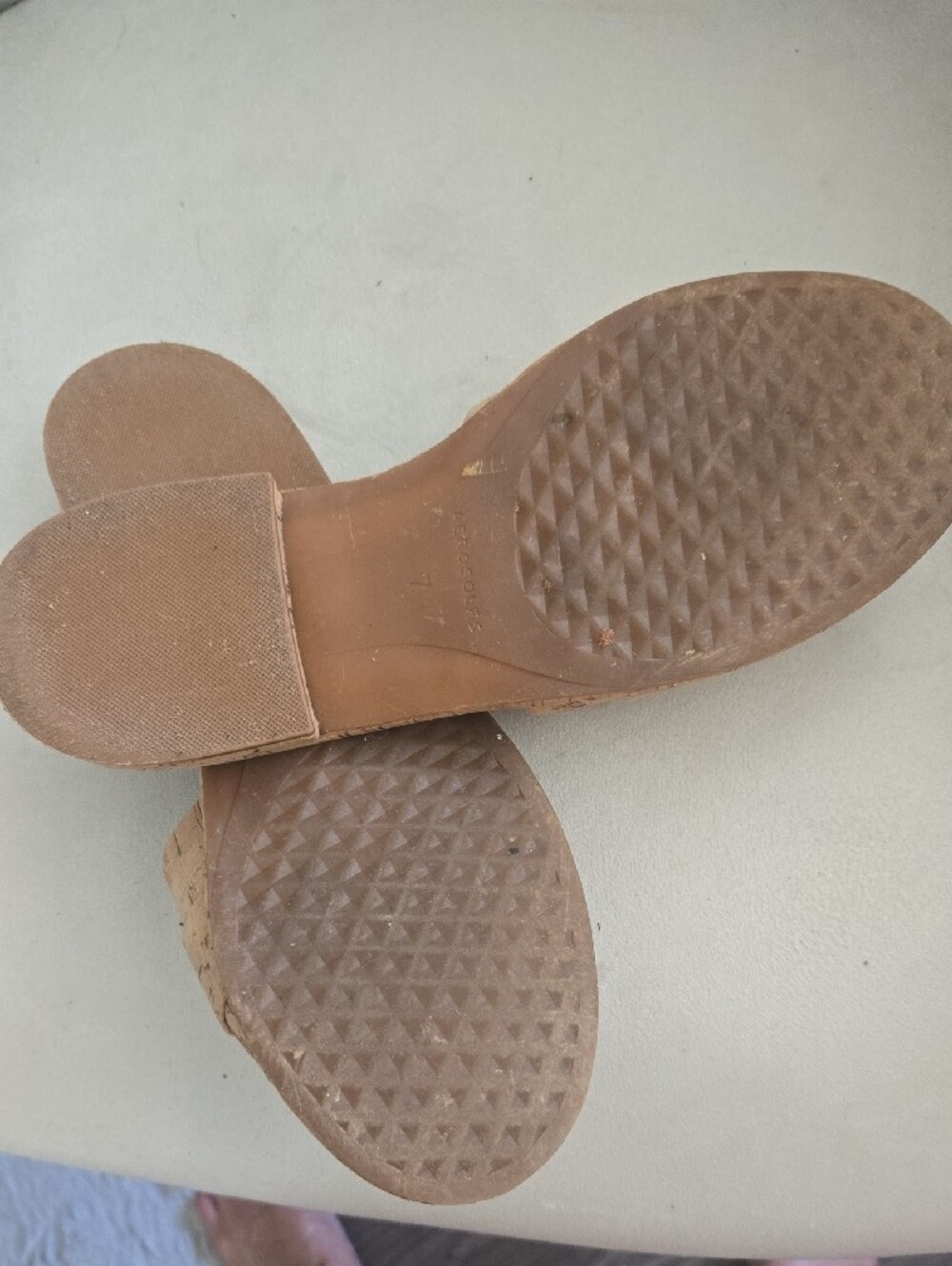 AEROSOLES Cork Slide Sandals with Tortoiseshell Knot Accent - Picture 4 of 5